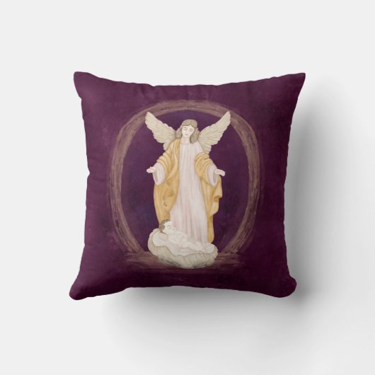 クリスマスエンジェルイエス宗教水彩画 クッション (裏面)