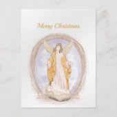 クリスマスエンジェルイエス宗教水彩画 シーズンポストカード (正面)