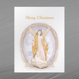 クリスマスエンジェルイエス宗教水彩画 シーズンポストカード