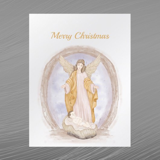 クリスマスエンジェルイエス宗教水彩画 シーズンポストカード