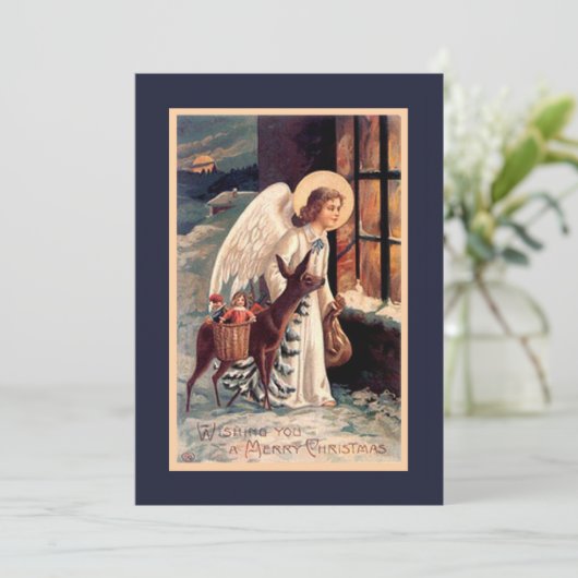 クリスマスエンジェルウィズディアー招待状 招待状 (スタンド正面)