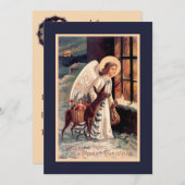 クリスマスエンジェルウィズディアー招待状 招待状 (正面/裏面)