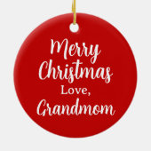 クリスマスエンジェルエレガントレッド名パーソナライズされたプレゼント セラミックオーナメント (裏面)