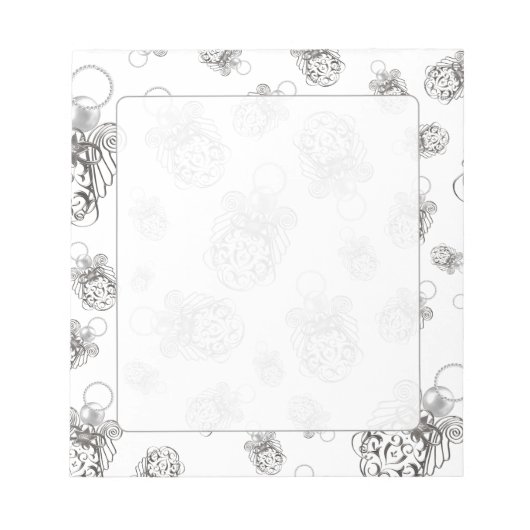 クリスマスエンジェルオブピースホリデーコラージパターン ノートパッド (正面)