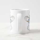 クリスマスエンジェルオブフェイスブルーエレガント金ゴールド ジャンボコーヒーマグカップ (裏面)