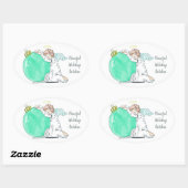 クリスマスエンジェルカスタム文字シール 楕円形シール (シート)