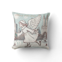 クリスマスエンジェルガールスケートで滑るインNYC