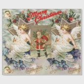 クリスマスエンジェルコラージュ包装紙 ラッピングペーパー (フラット)