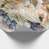 クリスマスエンジェルコラージラッピング紙 ラッピングペーパー (角)