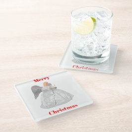 クリスマスエンジェルコースター ガラスコースター