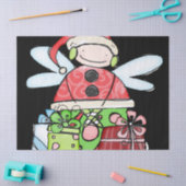 クリスマスエンジェルサンタティッシュペーパーブラック 薄葉紙 (クラフト)