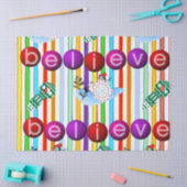 クリスマスエンジェルサンタ信じティッシュペーパー 薄葉紙 (クラフト)