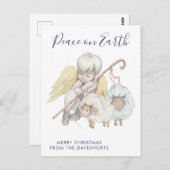 クリスマスエンジェルシェパードと羊の休日 ポストカード (正面/裏面)