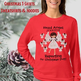クリスマスエンジェルシャツ – 女性の名前を追加 Tシャツ