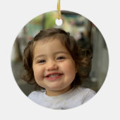 クリスマスエンジェルスターズ写真ブルーピンクかわいい セラミックオーナメント (裏面)