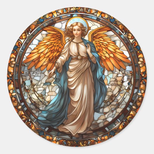 クリスマスエンジェルステッカー ラウンドシール (正面)