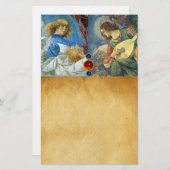 クリスマスエンジェルズパーチメントを作る音楽 便箋 (正面/裏面)