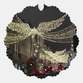 クリスマスエンジェルズリージェント通りロンドンイングランドUK オーナメントカード (正面)