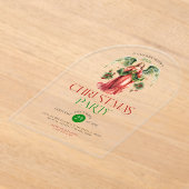 クリスマスエンジェルタイポグラフィクリスマスパーティーイン アクリル招待状 (レイダウン)