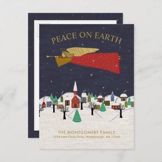 クリスマスエンジェルタウンフォークアートホリデームービング 案内ポストカード (正面/裏面)