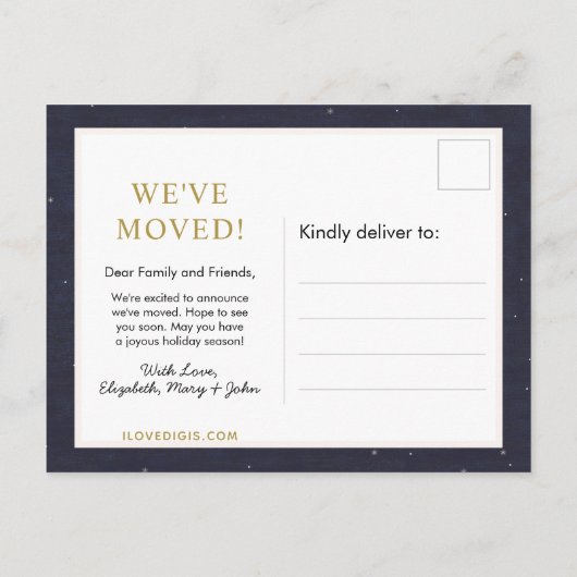 クリスマスエンジェルタウンフォークアートホリデームービング 案内ポストカード (裏面)