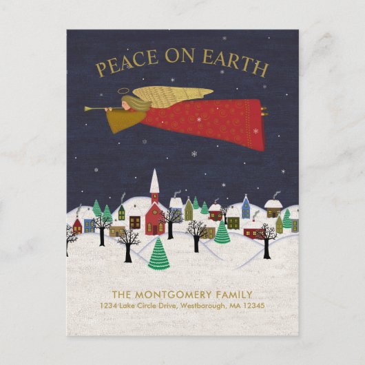 クリスマスエンジェルタウンフォークアートホリデームービング 案内ポストカード (正面)