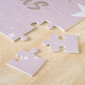 クリスマスエンジェルダークヘアピンクホワイト ジグソーパズル (側面)