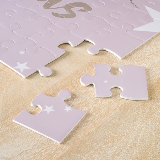 クリスマスエンジェルダークヘアピンクホワイト ジグソーパズル (側面)