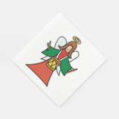 クリスマスエンジェルドラマーホリデーミュージックデザイン スタンダードランチョンナプキン (角)