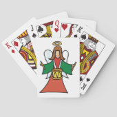 クリスマスエンジェルドラマーホリデーミュージックデザイン トランプ (裏面)