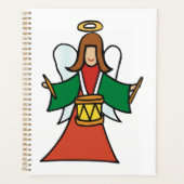 クリスマスエンジェルドラマーホリデーミュージックデザイン プランナー手帳 (正面)