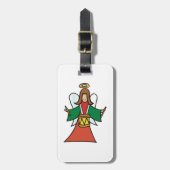 クリスマスエンジェルドラマーホリデーミュージックデザイン ラゲッジタグ (正面縦)