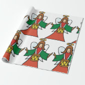 クリスマスエンジェルドラマーホリデーミュージックデザイン ラッピングペーパー (アンロールド)