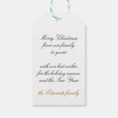 クリスマスエンジェルナイトスカイ宗教的ヴィンテージ金ゴールド ギフトタグ (裏面)