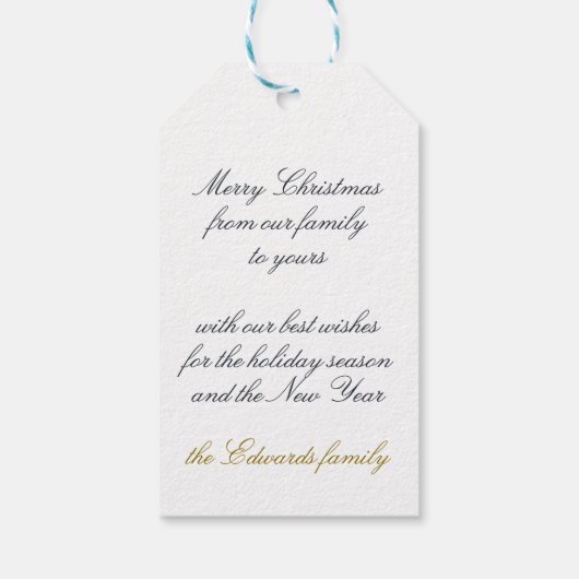 クリスマスエンジェルナイトスカイ宗教的ヴィンテージ金ゴールド ギフトタグ (裏面)