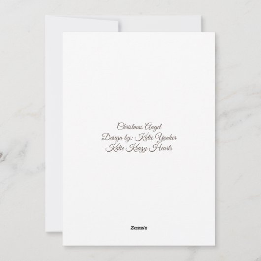 クリスマスエンジェルノートカードby:ケイティ・ヨンカー シーズンカード (裏面)