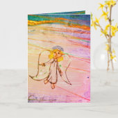 クリスマスエンジェルハルク喜びのホリデーカード カード (黄色い花)