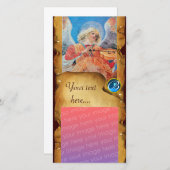 クリスマスエンジェルパーチメントサファイアモノグラム シーズンカード (正面/裏面)