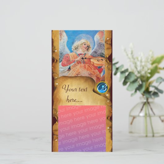 クリスマスエンジェルパーチメントサファイアモノグラム シーズンカード (スタンド正面)