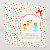 クリスマスエンジェルパーティー招待状 招待状 (正面/裏面)