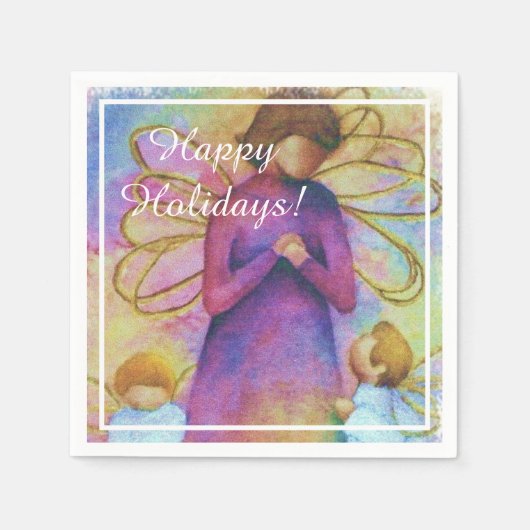 クリスマスエンジェルパーティー スタンダードカクテルナプキン (正面)