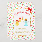 クリスマスエンジェルパーティ招待状 招待状 (正面/裏面)