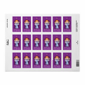 クリスマスエンジェルパープルギフトラベル ラベル (フルシート)