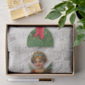 クリスマスエンジェルビクトリアンヴィンテージスクラップガールビッグ 薄葉紙 (ギフト)