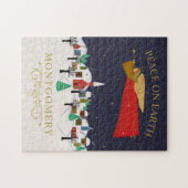 クリスマスエンジェルビレッジピースオンアースモノグラム ジグソーパズル (横)