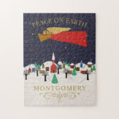 クリスマスエンジェルビレッジピースオンアースモノグラム ジグソーパズル (縦)