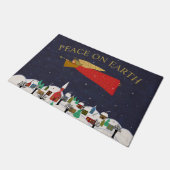 クリスマスエンジェルビレッジピースオンアースモノグラム ドアマット (アングル)