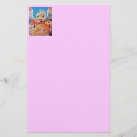 クリスマスエンジェルピンク薄紫 便箋 (正面)