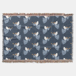 クリスマスエンジェルピースオンアースホリデーハートフェルト スローブランケット