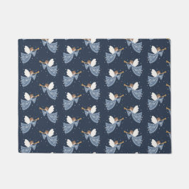 クリスマスエンジェルピースオンアースホリデーハートフェルト ドアマット